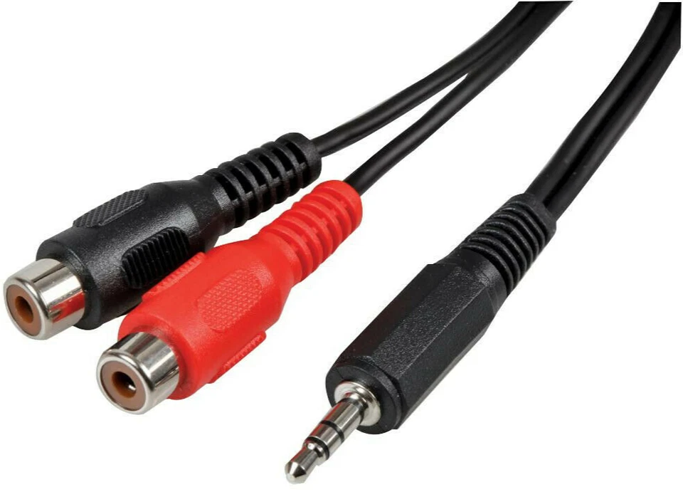 3.5mm Stereo Jack Plug to 2 x RCA RCA's Phono Phonos Sockets Cable Splitter 50cm - Image 2 of 3