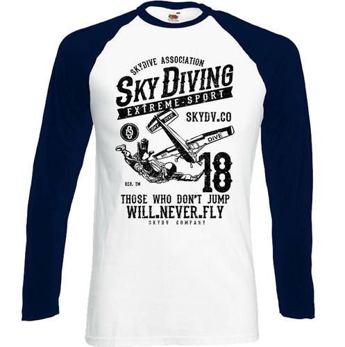 Paracaidismo Camiseta Hombre Gratis Otoño Skydiver To Extremo SPORTS Regimiento - Picture 22 of 22