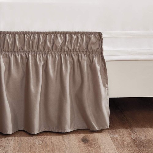 Wrap Around Bed Skirt Three Fabric Sides Elastic Dust Ruffled 14 Inch Tailore... - Picture 4 of 6