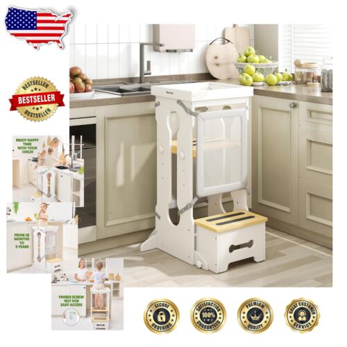 Durable Toddler Kitchen Step Stool with Enclosed Design for Safe Adventures