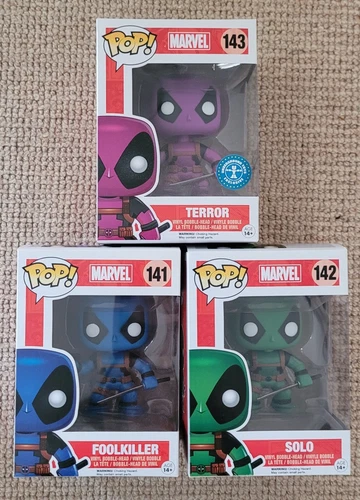 Foolkiller, Solo, & Terror #141-3 set of 3 Deadpool Marvel Funko Pops (unopened)