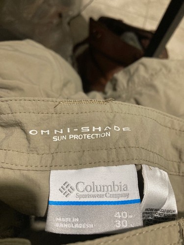 HOT ITEM SALE   MENS COLUMBIA OMNI CARGO PANTS 40X30 NICE TAN ZIPPERED LEGS NICE - Picture 2 of 14