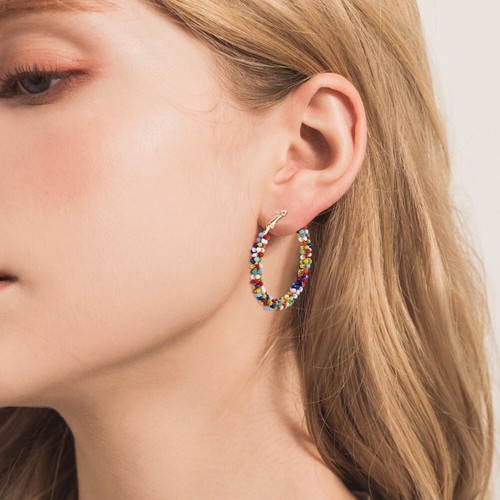  Bunte Perlenohrringe Fräulein Kostümohrringe Für Damen Modeschmuck - Bild 1 von 10