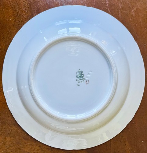 2x 1949 B&G Bing Grondahl Denmark Flower Saxon Porcelain Plate Bowl 9.5” _EUC - Picture 4 of 7