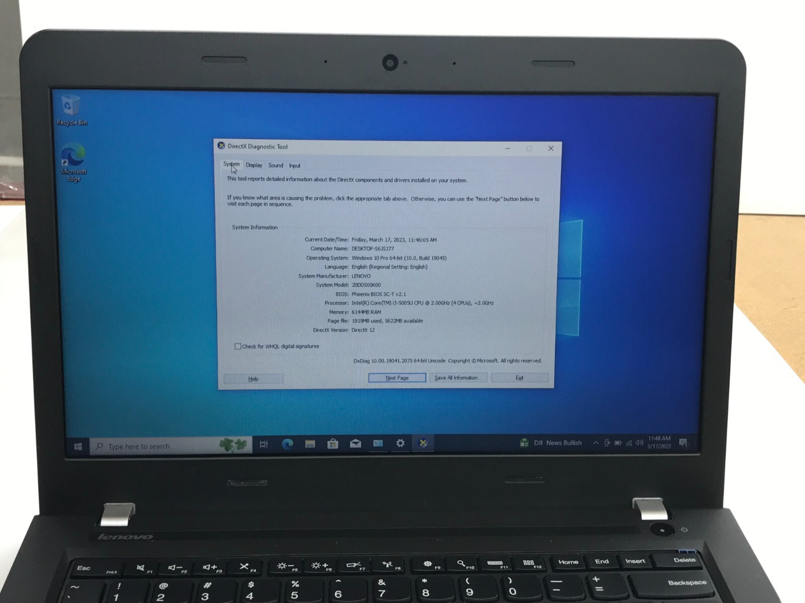 Lenovo ThinkPad E450 14" Intel Core i3 5005U @ 2.0GHz 6GB RAM 128GB SSD Win 10 - Picture 6 of 11