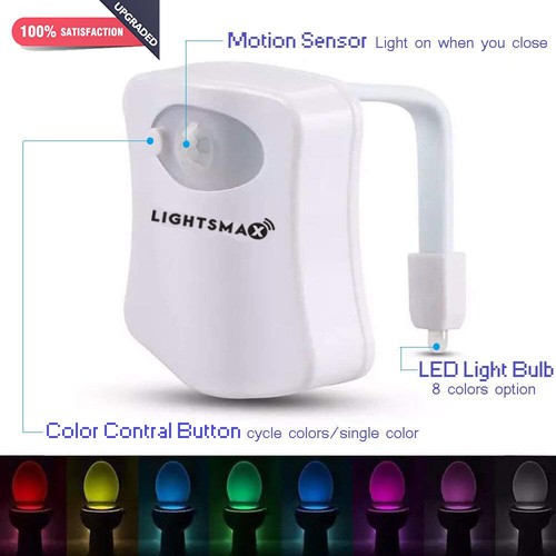 Lightsmax Toilet LED Light- Motion Activated Improve Safety at Night - Picture 2 of 7