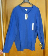 Men's "Sonoma" B & T Size 3XB, Br Blue Htr, Long Sleeve, V-Neck Sweater