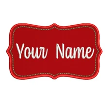 Custom Christmas Embroidered Name Tag Patch [IRON-ON] YOUR NAME Applique