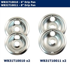 Drip Pan Kit 4 Pack (Two- 6" WB31T10010 And Two- 8"  WB31T10011) GE Range Top