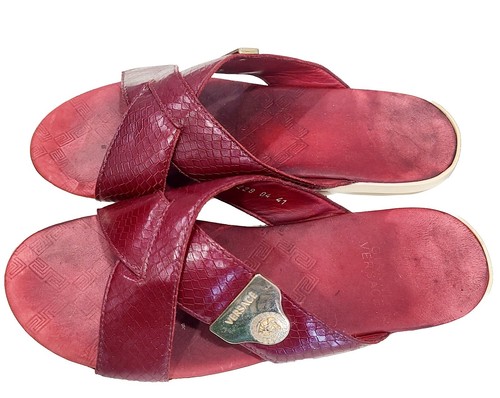 VINTAGE VERSACE MEDUSA SLIP SANDALS SZ 8 - Picture 2 of 12