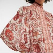 Zimmermann Vitali Floral Blouse US Size 4 NEW NWOT Boho