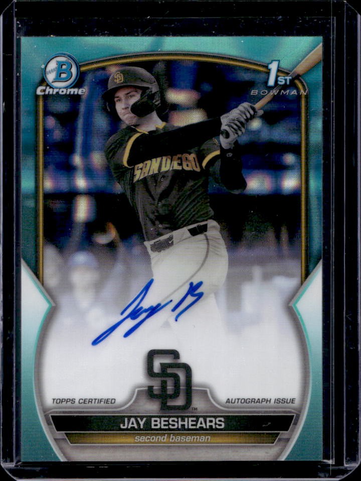 2023 Bowman Draft Jay Beshears Chrome Auto Aqua Lava Refractor 1st #19/199