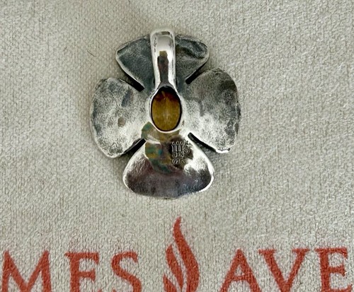Beautiful James Avery Retired Flower Large Citrine Pendant Excellent Condition - Picture 3 of 3