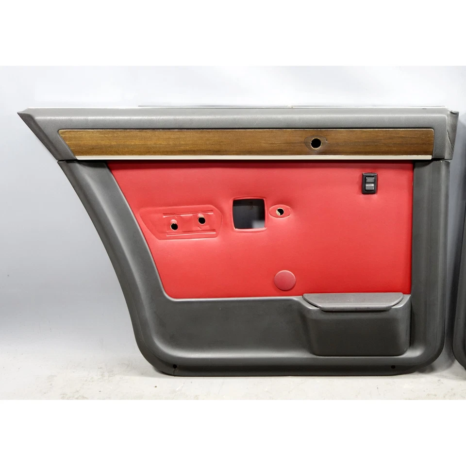 BMW E23 1979 serie 7 733i retapizado panel de puerta interior trasero par rojo OEM Foto 3 de 4