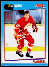 Tim Hunter, 1991-92 Score Canadian Bilengual, #537, Calgary Flames,