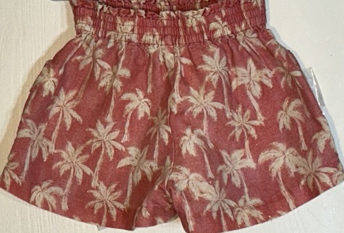 Zara Little Girl Sz 6 Shorts Elastic Waist Coral Iovry Palm Trees Elastic Waist - Picture 8 of 10