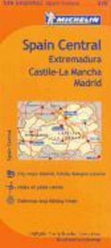 Michelin Spain: Central, Extremadura, Castilla-La Mancha, Madrid Map 576 Mi