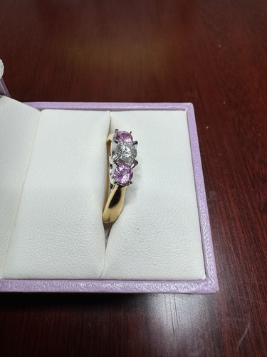 18ct Ladies Pink Sapphire & Diamond Ring - Picture 4 of 10