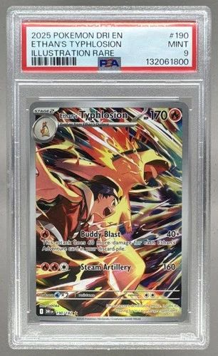 132061800 Ethan's Typhlosion 2025 Pokemon Destined Rivals #190 PSA 9