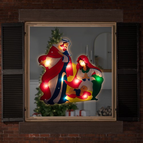 Belén iluminado Northlight 17,75" Sagrada Familia Navidad ventana silueta - Imagen 3 de 7