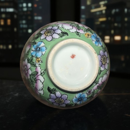 Mille Fleur Floral Pink Familia Rose And Green Chinoiserie 6" Bowl Set - Picture 4 of 7
