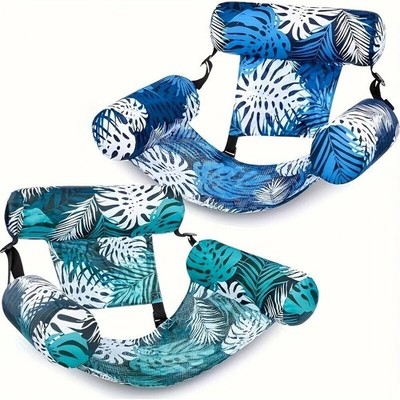 2Pcs Inflatable Pool Floats Adult Floating Lounge Chairs Fabric Floating Hammock