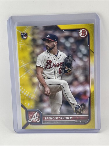 Spencer Strider Rookie /75 Yellow 2022 Bowman #41 RC