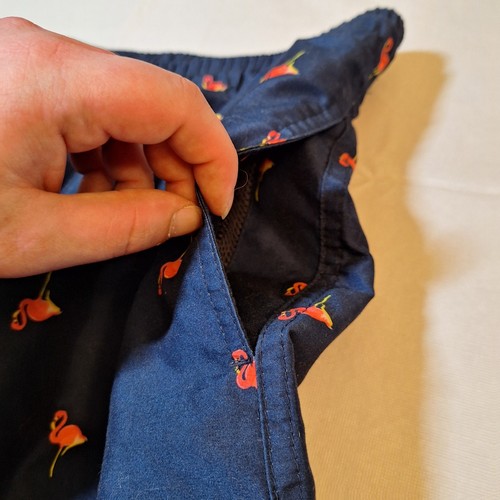 Old Navy Blue Pink Flamingo Print Swim Trunks Board Shorts Maximalism Size XXL - Picture 11 of 13