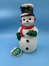 Winter Wonder Lane 11" Christmas Snowman Tabletop Light Up Blow Mold Plastic NWT