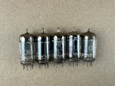 Four Matched Vintage 1958 Amperex 12AU7 Tubes Test Great Balanced D Foil Getters