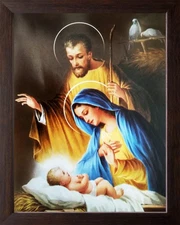 Jesus Christ, Mary and Joseph The Holy Family Wall Decor Painting Frame