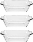 Glass Bread Pan, 1.5 Quart Loaf Pan, Set of 3