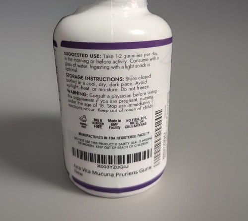 Mucuna Pruriens Gummies Calm Mood Support Energy Focus Wellness 60ct - Picture 3 of 3