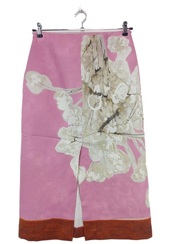 ZARA Falda de talle alto Mujeres Falda Talla EU 38 rosa-blanco puro-marrón - Imagen 2 de 5