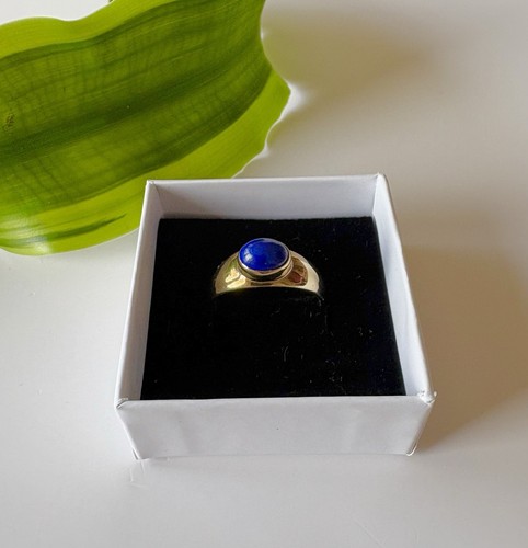 Damen Ring 333-Gold Gr. 58 (Ø18,4mm) 8-Karat echter feiner LAPISLAZULI Neu +Etui - Bild 11 von 16