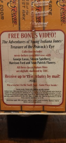 The Adventures of Indiana Jones Trilogy Digitally Remastered VHS~ New! RARE!! - Picture 4 of 9