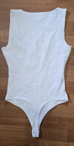 Abercrombie & Fitch White Sleeveless Snap Bodysuit Women’s Size Small - Picture 8 of 12