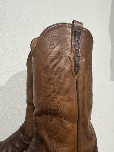 Black Jack Cowboy Boots Mens 10.5 D Full Quill Ostrich B298 64 - Picture 5 of 21