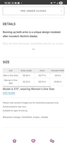 SuperGroupies DEMON SLAYER Inosuke Hashibira Model Jacket Coat Fur  *NEW* - Picture 6 of 8