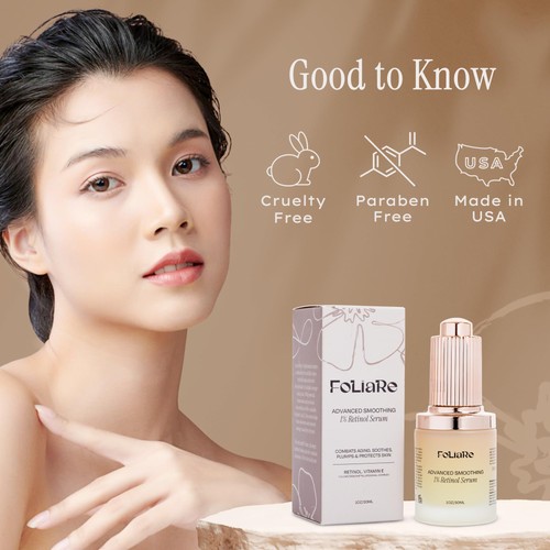 Foliare Retinol 1% Face Serum Hyaluronic Acid Organic Green Tea 1 fl oz - Picture 5 of 9