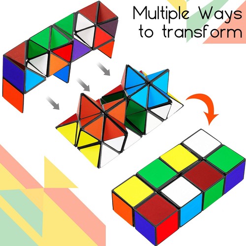 4 Pezzi Cubo Combo 2 in 1 Giocattolo Stella Magica Cubo Trasformazione Infinito Geometrico - Foto 3 di 6