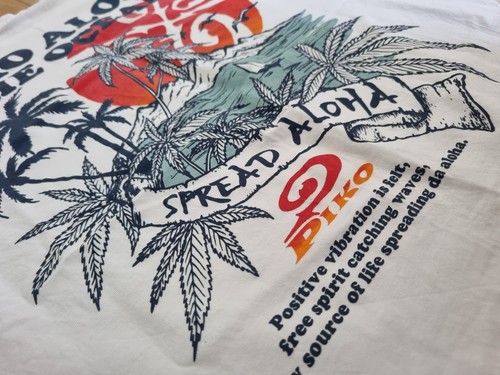 Vintage Piko Hawaii USA Surf T Shirt Top 90er 2000er Y2K weiß Grafik Japan Retro - Bild 15 von 22