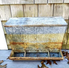 VTG Galvanized Chicken Pig Feeder Canteen Hanging Garden Decor Planter Rustic