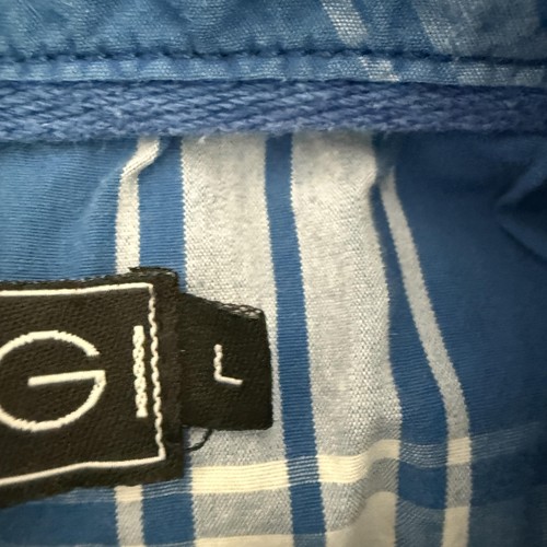 Coogi Shirt Mens Large Blue White Plaid Short Sleeve Western Button Up Cotton - Picture 5 of 11