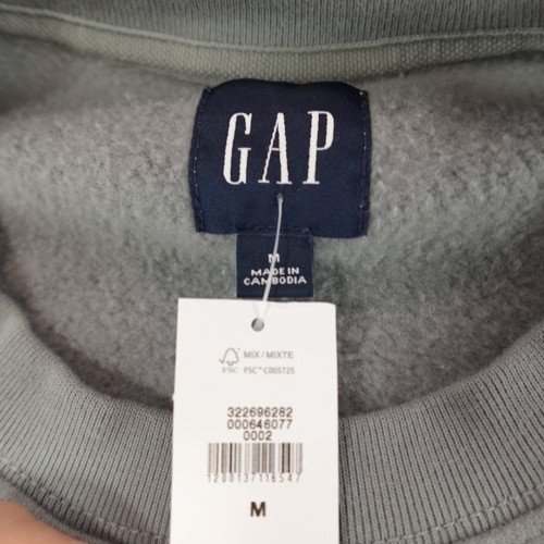 Gap Sweatshirt Women M Gray Sport EST. 1969 Pullover Crew Neck Cotton Blend - Picture 6 of 13