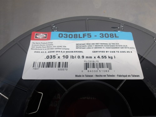 1 NEW! Harris .035" x 10lbs Welding Wire 0308LF5-308L - Picture 2 of 3