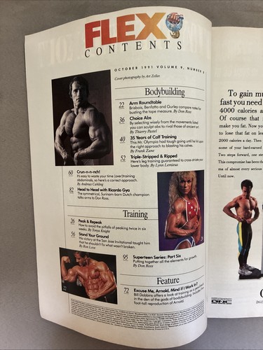 Flex Bodybuilding Magazine / Arnold Schwarzenegger With 5 Foot Poster RARE 10-91 - Imagen 2 de 10