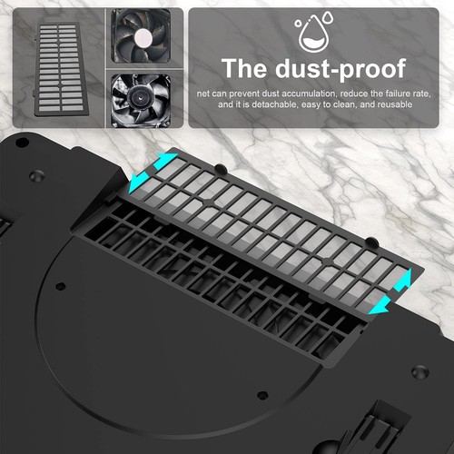 GT500 Leistungsstarker Turbo-Lüfter (5000 U/min) Laptop Cooling Pad mit stufenloser - Bild 5 von 5