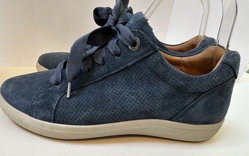 AETREX donna 7,5-8 (EU 38) SNEAKERS Courtney blu pelle scamosciata solette sughero - Foto 5 di 9
