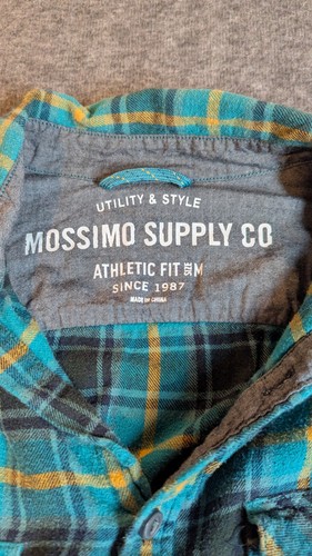 Mossimo Green Plaid Flannel Shirt Women Sz M Athletic Fit Soft - Picture 10 of 13